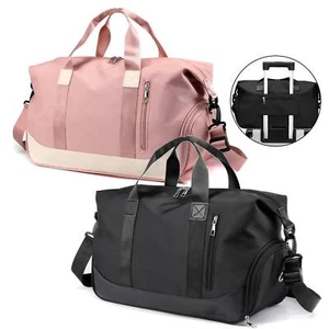 Men Women Gym Duffle Bag Waterproof Middle Weekend Travel Sport Holdall Luggage - Picture 1 of 23