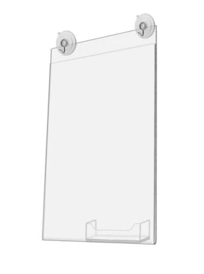 Window Sign Holder with Card Pocket 8.5 x 11 Inch with 2 Suction Cups - Image 1 of 2