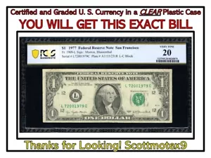 $1 1977 🤩 PCGS 'Very Fine 20' 🔥Fr. 1909-L⭐️Federal Reserve Note💰San Francisco - Picture 1 of 6