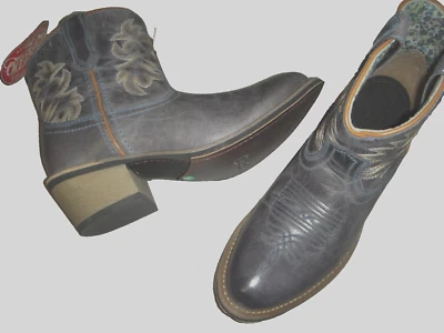 Botas al tobillo vaqueras occidentales de cuero de zafiro Laredo para mujer 6 M azul marino Foto 1 de 4