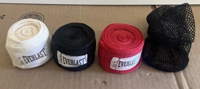 Everlast Classic 120" Boxing and MMA Hand Wraps 3-Pack Black/White/Red - Image 1 of 4