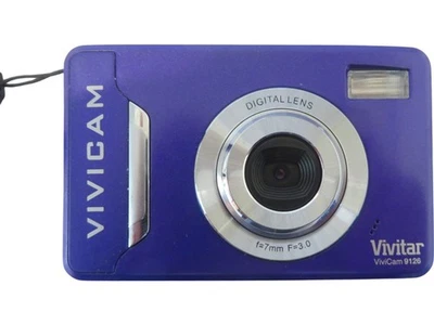 Digital Camera Vivitar ViviCam 9126 Compact 3MP Purple USB Lens Carrying Case - Image 1 of 4