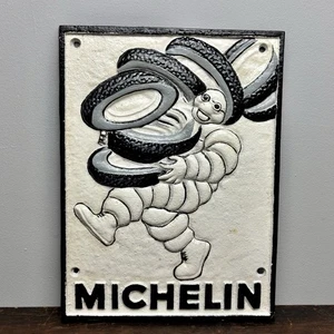 Cast Iron Michelin Man Sign - Man Cave / Garage Plaque - Picture 1 of 5