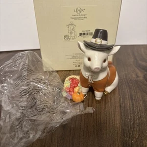 Figurina Lenox Maiale del Ringraziamento Collezione Autunno/Autunno con Scatola Originale - Foto 1 di 5