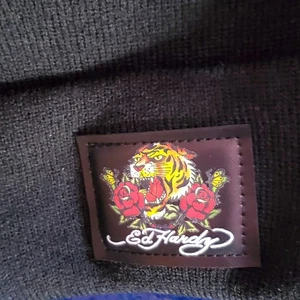 ED HARDY SCHWARZE STRETCH BEANIE ONE SIZE NEU MIT ETIKETT - Bild 1 von 4
