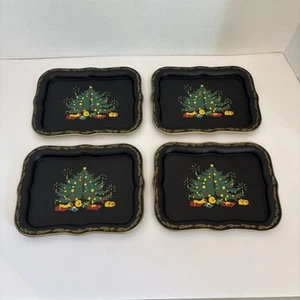 NASHCO Product Set of 4 Vintage Christmas Metal Trays 6.5”x 8.5” - Picture 1 of 20