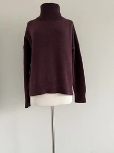 ALASHAN CASHMERE  100% CASHMERE TURTLENECK ZIP BACK SIDE SLITS SWEATER SIZE L/G - Picture 1 of 12