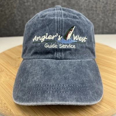 Gorra Angler's West Guide Service Bozeman MT con correa OSFM azul pesca Foto 1 de 4