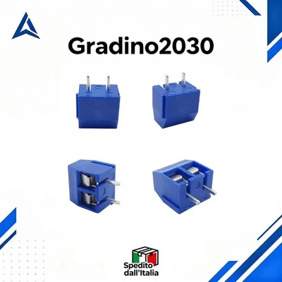 10x Morsettiera PCB 2 Poli Vite Arduino Domotica Elettronica Morsetti Blu - Image 1 of 4