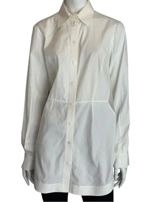 Camisa Blusa Givenchy Paris Blanca Algodón Seda Abotonada Mujer’s FR 42 US 10 Foto 1 de 4