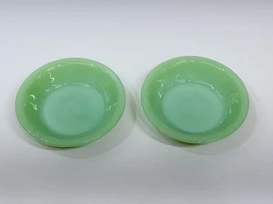 2 Vintage Fire King JADEITE Oven Ware 4.5" Dessert Berry Bowl Green Restaurant - Picture 1 of 6