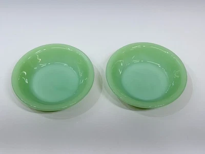 2 Vintage Fire King JADEITE Oven Ware 4.5" Dessert Berry Bowl Green Restaurant - Image 1 of 4