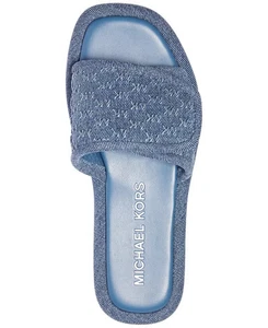 ZAPATOS MICHAEL KORS SUKI MK LOGO LAVADO DENIM DIAPOSITIVAS AJUSTABLES 9 10 11 ME ENCANTAN - Imagen 1 de 6