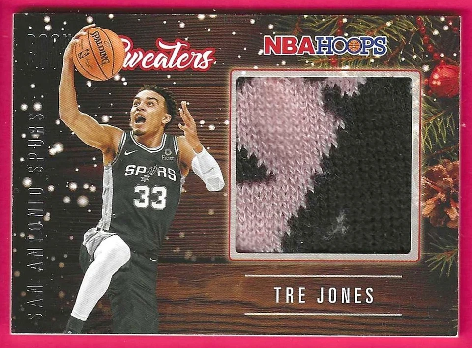 2020-21  NBA Hoops Sweaters patch Tre Jones #RRSW-TRE San Antonio Spurs - Image 1 of 4