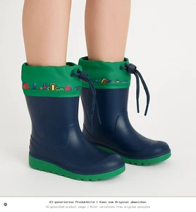 Stivali di gomma per bambini Romika blu verde modello veicolo tirante outdoor - Foto 1 di 3