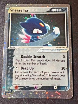 Sneasel ex 103/109 EX Ruby & Sapphire Pokemon Card Holo Foil Rare LP - Image 1 of 4