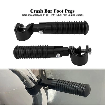 Barra de choque protectora de motor de carretera de 1" 1,25" negras para Harley Foto 1 de 4