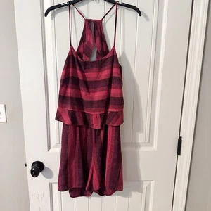 Anthropologie NWT Amadi Pink Romper shorts women’s size Small Cotton Linen Blend - Picture 1 of 7