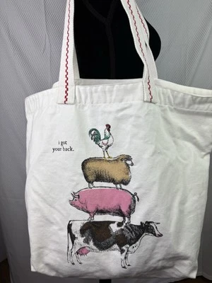 Bolso de Mano Two’s Company Granja Shopper de Lona de Algodón Foto 1 de 4