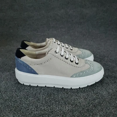 Zapatos Geox Respira para mujer talla 10 beige azul gamuza cuero plataforma brogue Foto 1 de 4