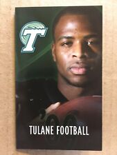 2009 Tulane University Green Wave Football Pocket Schedule-We Want It More-AT&T