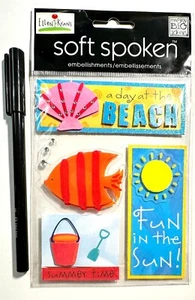 Soft Spoken Beach Day Stickers Scrapbooking Embellishment Card Making - Picture 1 of 1
