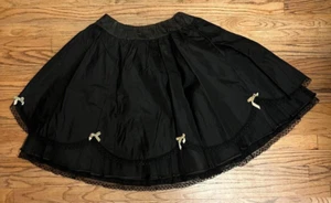 Vintage 1950s Black Tulle Layered Petticoat Underskirt Half Slip - Picture 1 of 5