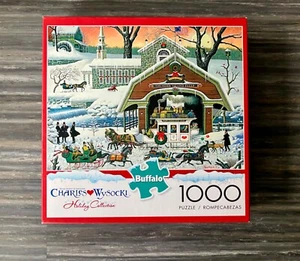 Charles Wysocki TWAS' The Twilight Before Christmas 1000 Pieces, Complete EUC - Picture 1 of 7