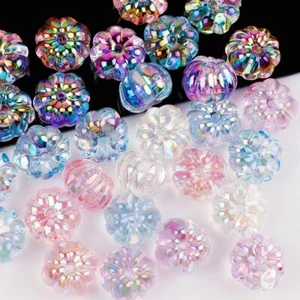 10Pcs DIY Handmade Transparent Beads 16mm Acrylic Beads Pumpkin Lantern Beads - Picture 1 of 4