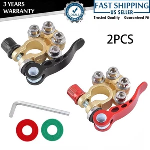 2PCS 4 Way Car Battery Terminal Clamp Connectors Quick Release Disconnect Tool - Picture 1 of 12