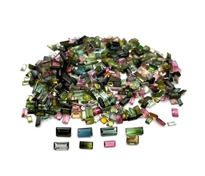 Lote de 44 piedras preciosas sueltas corte baguette turmalina natural 2*4-3,50*6 mm 10 quilates Foto 1 de 4