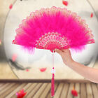 Lolita Feather Folding Fan Japanese Sweet Fairy Girl Dark Court Dance HandI:da