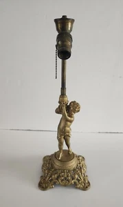 Antique Edward Miller E & M Co Cherub Figural Table Lamp For Parts NOT WIRED  - Picture 1 of 12