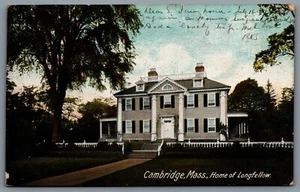 Postcard Cambridge MA c1907 Home Of Poet Henry Wadsworth Longfellow - Picture 1 of 2