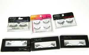 Lot of 6 Lash Mixed Brands  Black Faux Mink False Lashes New - Picture 1 of 6