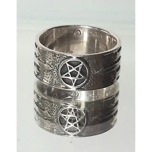 Peter Stone 925 Sterling Silver Pentagram Band Ring Size 8.5 Sky - Picture 1 of 10