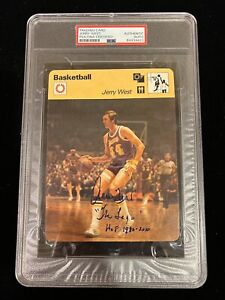 Autographed Jerry West Signed 1977 Sportscaster Card PSA/DNA AUTO Authentic Insc