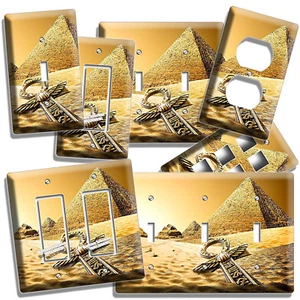 ANCIENT EGYPTIAN SYMBOL ANKH GIZA PYRAMIDS LIGHT SWITCH OUTLET WALL PLATES DECOR - Picture 1 of 34
