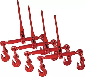 4PCS Chain Binder Ratchet Load Binder 3/8"- 1/2" 9200lb for Tie Down w/ G70 Hook - Picture 1 of 13