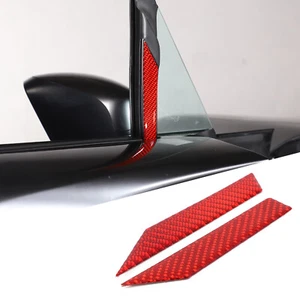 Carbon Fiber Red A-Pillar Triangle Trim Strip For Mazda MX-5 Miata ND 2016-2023 - Picture 1 of 9