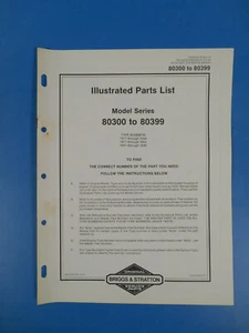 Lista de piezas ilustradas originales Briggs & Stratton serie modelo 80300 a 80399 - Imagen 1 de 1