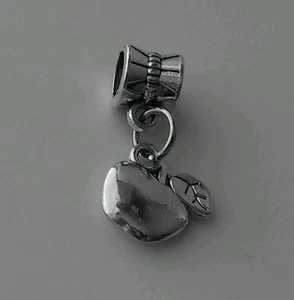 Apple Fruit Charm Pendant Silver Fits European Style Charm Bracelet Necklace - Picture 1 of 3
