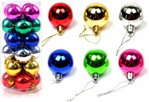 24pcs Assorted Colors Mirror Surface Hang Balls Pendant for Xmas Tree Decoration - Picture 1 of 7