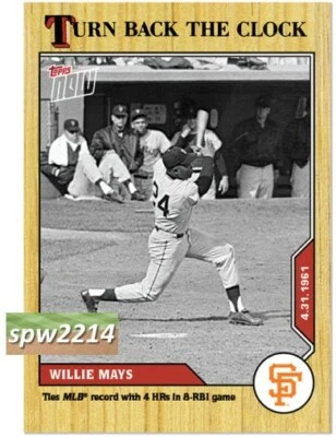 2020 Topps Now Turn Back the Clock Willie Mays #31 - Image 1 of 2