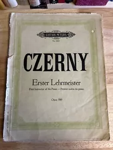 Erster Lehrmeister opus 599 Piano by Carl Czerny Sheet Vintage - Picture 1 of 8