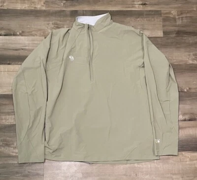 Mountain Hardwear Men’s XL Beige 1/2 Zip Shirt Nylon Mock Neck Light Performance - Image 1 of 4
