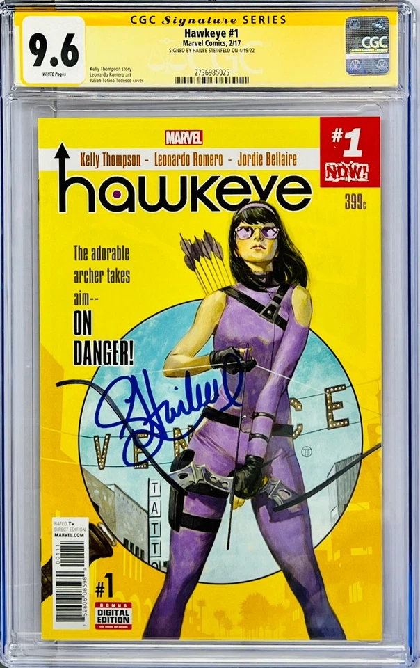 CGC Signature Series Graded 9.6 Hawkeye #1 Signed by Hailee Steinfeld Auto - Image 1 of 1