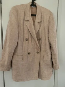 Sussan Linen Blazer XL , Oatmeal ,u/a 57cm Fit size 16 - Picture 1 of 2