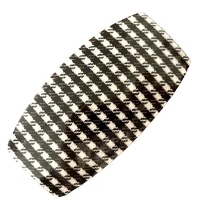 Pinza de pelo XL French Barrette años 80 en pata de gallo blanco y negro, sin usar - Imagen 1 de 4