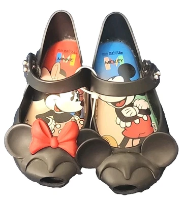 Disney Mickey & Minnie Mouse Zapatos Planos Mini Melissa Niño Pequeño Talla 6 (T100) Foto 1 de 4